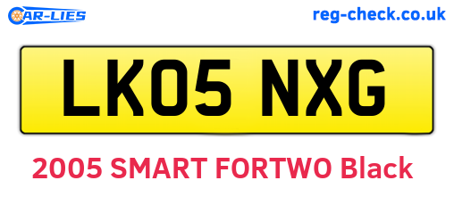 LK05NXG are the vehicle registration plates.