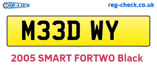 M33DWY are the vehicle registration plates.
