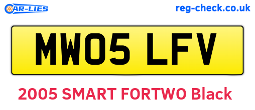 MW05LFV are the vehicle registration plates.