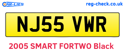 NJ55VWR are the vehicle registration plates.
