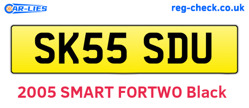 SK55SDU are the vehicle registration plates.