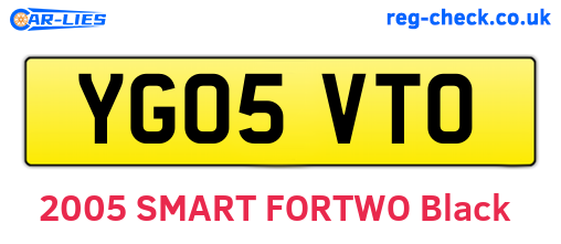 YG05VTO are the vehicle registration plates.