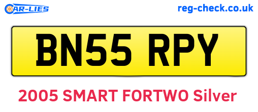 BN55RPY are the vehicle registration plates.
