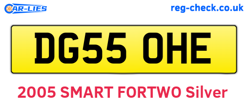 DG55OHE are the vehicle registration plates.