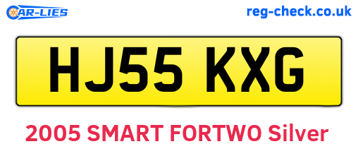 HJ55KXG are the vehicle registration plates.