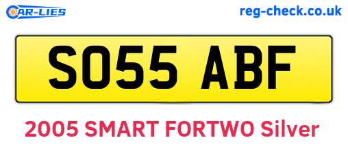 SO55ABF are the vehicle registration plates.
