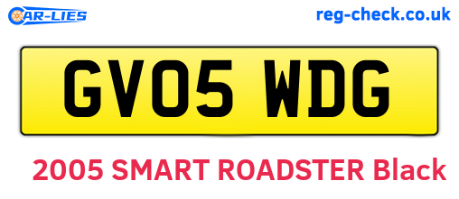 GV05WDG are the vehicle registration plates.