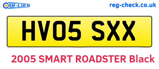 HV05SXX are the vehicle registration plates.
