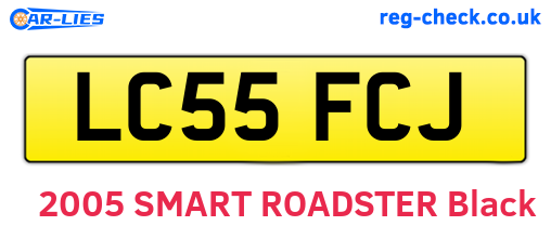 LC55FCJ are the vehicle registration plates.