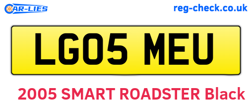 LG05MEU are the vehicle registration plates.