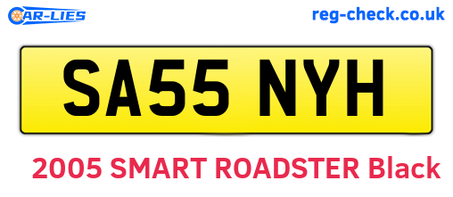 SA55NYH are the vehicle registration plates.