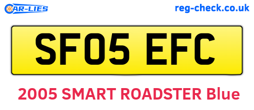 SF05EFC are the vehicle registration plates.