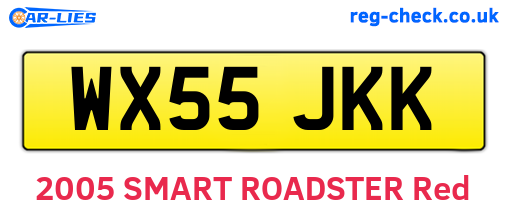 WX55JKK are the vehicle registration plates.