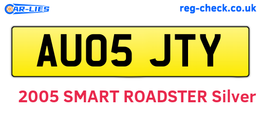 AU05JTY are the vehicle registration plates.