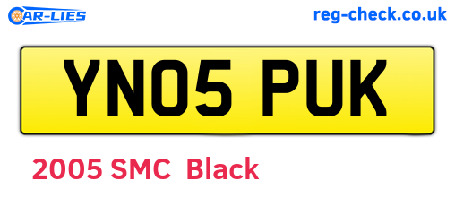 YN05PUK are the vehicle registration plates.