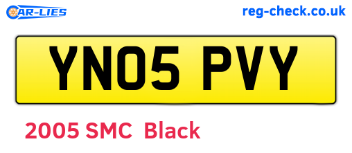 YN05PVY are the vehicle registration plates.
