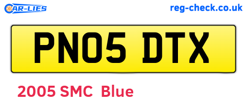 PN05DTX are the vehicle registration plates.