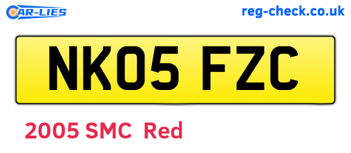 NK05FZC are the vehicle registration plates.