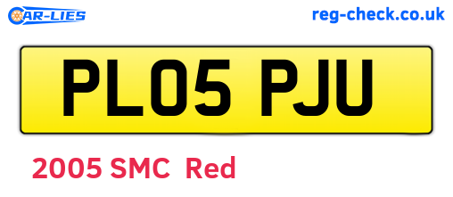 PL05PJU are the vehicle registration plates.