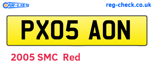PX05AON are the vehicle registration plates.