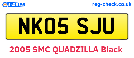 NK05SJU are the vehicle registration plates.