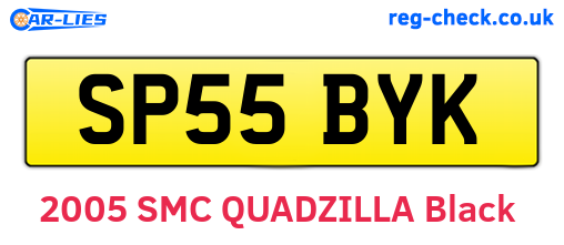 SP55BYK are the vehicle registration plates.