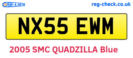 NX55EWM are the vehicle registration plates.
