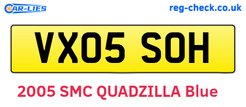 VX05SOH are the vehicle registration plates.