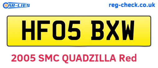 HF05BXW are the vehicle registration plates.