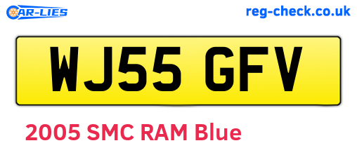 WJ55GFV are the vehicle registration plates.