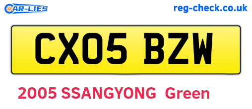 CX05BZW are the vehicle registration plates.