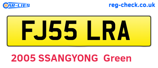 FJ55LRA are the vehicle registration plates.