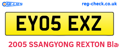 EY05EXZ are the vehicle registration plates.