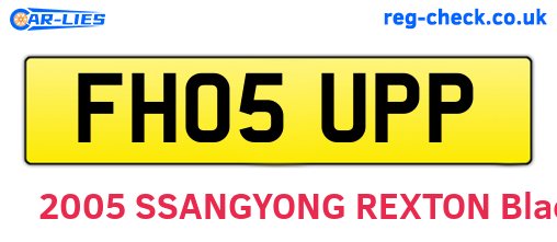 FH05UPP are the vehicle registration plates.