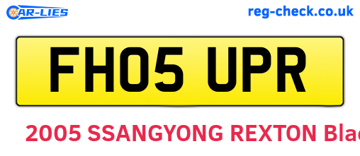 FH05UPR are the vehicle registration plates.