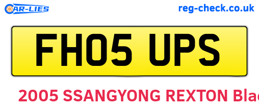 FH05UPS are the vehicle registration plates.