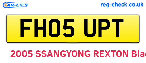 FH05UPT are the vehicle registration plates.