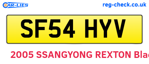 SF54HYV are the vehicle registration plates.