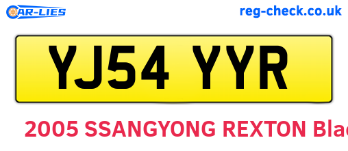 YJ54YYR are the vehicle registration plates.