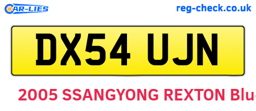 DX54UJN are the vehicle registration plates.