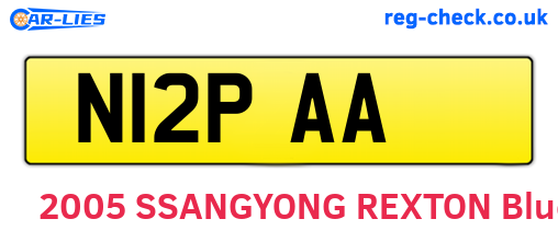 N12PAA are the vehicle registration plates.