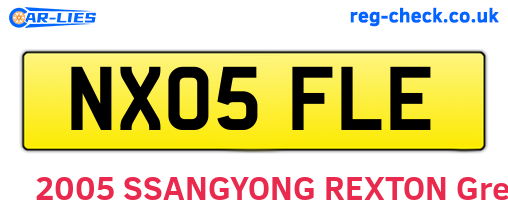 NX05FLE are the vehicle registration plates.