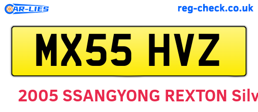 MX55HVZ are the vehicle registration plates.
