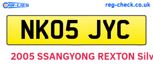 NK05JYC are the vehicle registration plates.