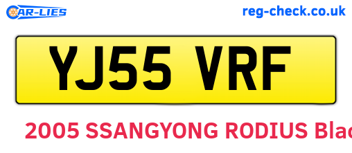 YJ55VRF are the vehicle registration plates.