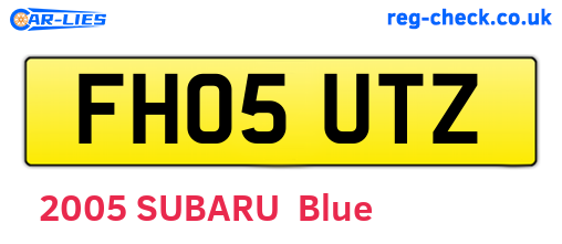 FH05UTZ are the vehicle registration plates.