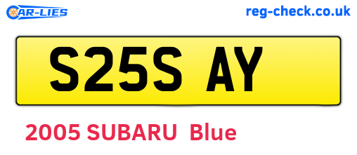 S25SAY are the vehicle registration plates.