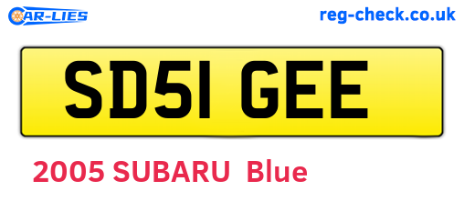 SD51GEE are the vehicle registration plates.