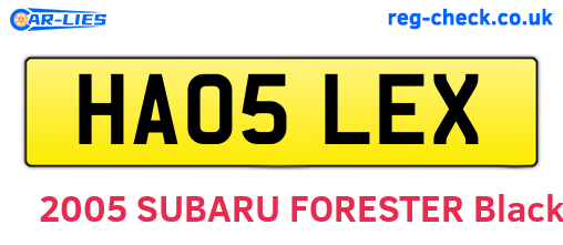HA05LEX are the vehicle registration plates.