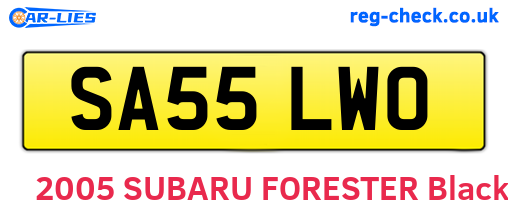 SA55LWO are the vehicle registration plates.
